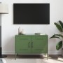 Mobile TV Verde Oliva 68x39x50,5 cm in Acciaio