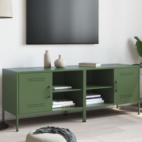 Mobili TV 2pz Verde Oliva 68x39x50,5 cm in Acciaio