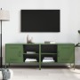 Mobili TV 2pz Verde Oliva 68x39x50,5 cm in Acciaio