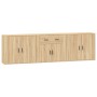 Credenze 3 pz Rovere Sonoma in Legno Multistrato