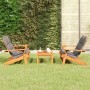 Set Salotto da Giardino Adirondack 3pz Legno Massello di Acacia