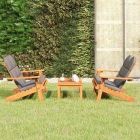 Set Salotto da Giardino Adirondack 3pz Legno Massello di Acacia