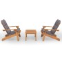 Set Salotto da Giardino Adirondack 3pz Legno Massello di Acacia