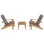 Set Salotto da Giardino Adirondack 3pz Legno Massello di Acacia