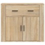 Credenza Rovere Sonoma 80x33x70 cm in Legno Multistrato