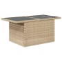 Set Divano da Giardino 8 pz con Cuscini Beige in Polyrattan