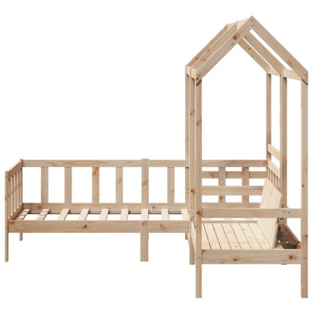 Set Dormeuse e Panca con Tetto 90x190cm Legno Massello di Pino