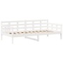 Dormeuse con Tetto 90x200 cm Bianco in Legno Massello di Pino
