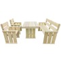 Set da Pranzo da Giardino 4 pz in Legno di Pino Impregnato