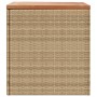 Contenitore da Giardino Beige 110x50x54 cm Polyrattan e Acacia