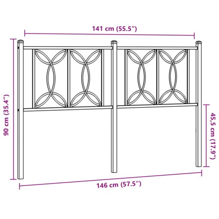 Testiera in Metallo Nero 140 cm