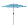 Ombrellone Giardino con Palo in Acciaio Blu 388x388x248 cm