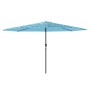 Ombrellone Giardino con Palo in Acciaio Blu 388x388x248 cm