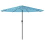 Ombrellone Giardino con Palo in Acciaio Blu 388x388x248 cm