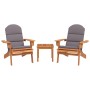 Set Salotto da Giardino Adirondack 3pz Legno Massello di Acacia