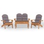 Set Salotto da Giardino Adirondack 4pz Legno Massello di Acacia