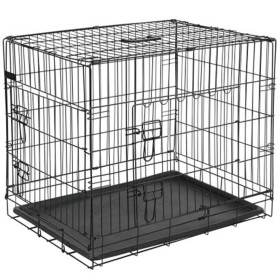 @Pet Gabbia Trasporto per Cani in Metallo 77,5x48,5x55,5 cm Nera 15002