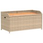 Panca Portaoggetti Beige Misto 100x50x52 cm Polyrattan e Acacia