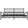 Giroletto con Testiera e Pediera Metallo Nero 193x203 cm