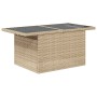 Set Divani da Giardino 7 pz con Cuscini Beige in Polyrattan