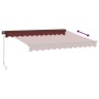 Tenda da Sole Retrattile Manuale con LED Bordò 300x250 cm