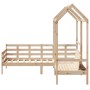 Set Dormeuse e Panca con Tetto 90x190cm Legno Massello di Pino