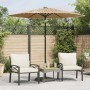 Ombrellone Giardino con Palo in Acciaio Marrone 223x223x213 cm