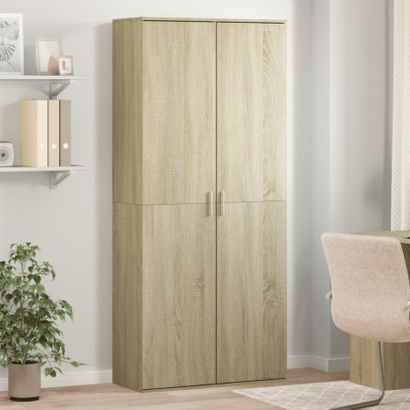 Credenza Rovere Sonoma 80x35x180 cm in Legno Multistrato