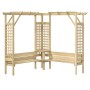 Pergola Angolare con Panca in Legno di Pino Impregnato