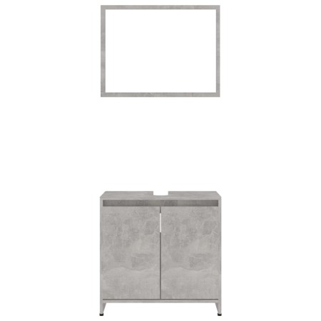 Set Mobili da Bagno Grigio Cemento in Legno Multistrato