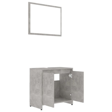 Set Mobili da Bagno Grigio Cemento in Legno Multistrato