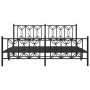 Giroletto con Testiera e Pediera Metallo Nero 183x213 cm