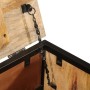 Scatola Portaoggetti 82x30x43 cm Legno Massello di Mango Grezzo