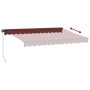 Tenda da Sole Retrattile Manuale con LED Bordò 350x250 cm