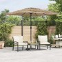 Ombrellone Giardino con Palo in Acciaio Marrone 248x248x248 cm