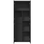 Credenza Nero 70x35x180 cm in Legno Multistrato