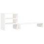 Supporto per Monitor Bianco 81x20x30 cm Legno Massello di Pino