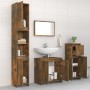 Set Mobili da Bagno 4 pz Rovere Fumo in Legno Multistrato