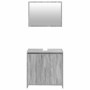 Set Mobili da Bagno 2 pz Grigio Sonoma in Legno Multistrato
