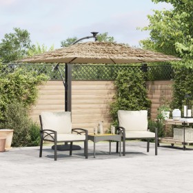 Ombrellone Giardino con Palo in Acciaio Marrone 290x290x238 cm