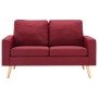 Set Divani 2 pz in Tessuto Rosso Vino