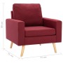 Set Divani 2 pz in Tessuto Rosso Vino
