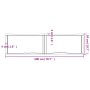Piano Tavolo Marrone Chiaro 200x50x(2-6) cm Rovere Non Trattato