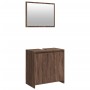 Set Mobili da Bagno 2 pz Rovere Marrone in Legno Multistrato