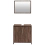 Set Mobili da Bagno 2 pz Rovere Marrone in Legno Multistrato