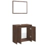 Set Mobili da Bagno 2 pz Rovere Marrone in Legno Multistrato