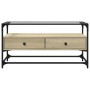 Mobile TV Piano Vetro Rovere Sonoma 98x35x51 Legno Multistrato