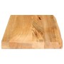 Piano Tavolo Bordi Vivi 50x20x2,5 cm in Legno Massello di Mango