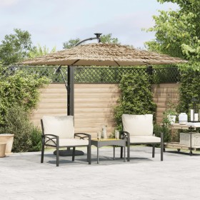 Ombrellone Giardino con Palo in Acciaio Marrone 246x246x230 cm