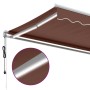 Tenda da Sole Retrattile Manuale con LED Marrone 500x300 cm